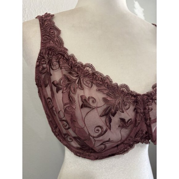 Soma Sensuous Lace Unlined Dusty Pink UnderWired Bra Sexy Comfort Size 38G - Picture 2 of 9